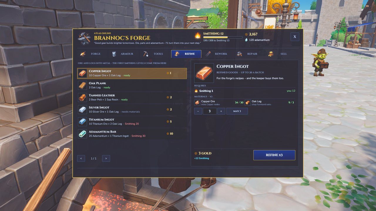 The refine tab.